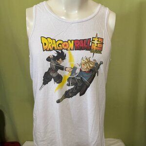 Dragonball Super Men's White Tank Top Medium Son Goku Vegeta Gohan Trunks Frieza